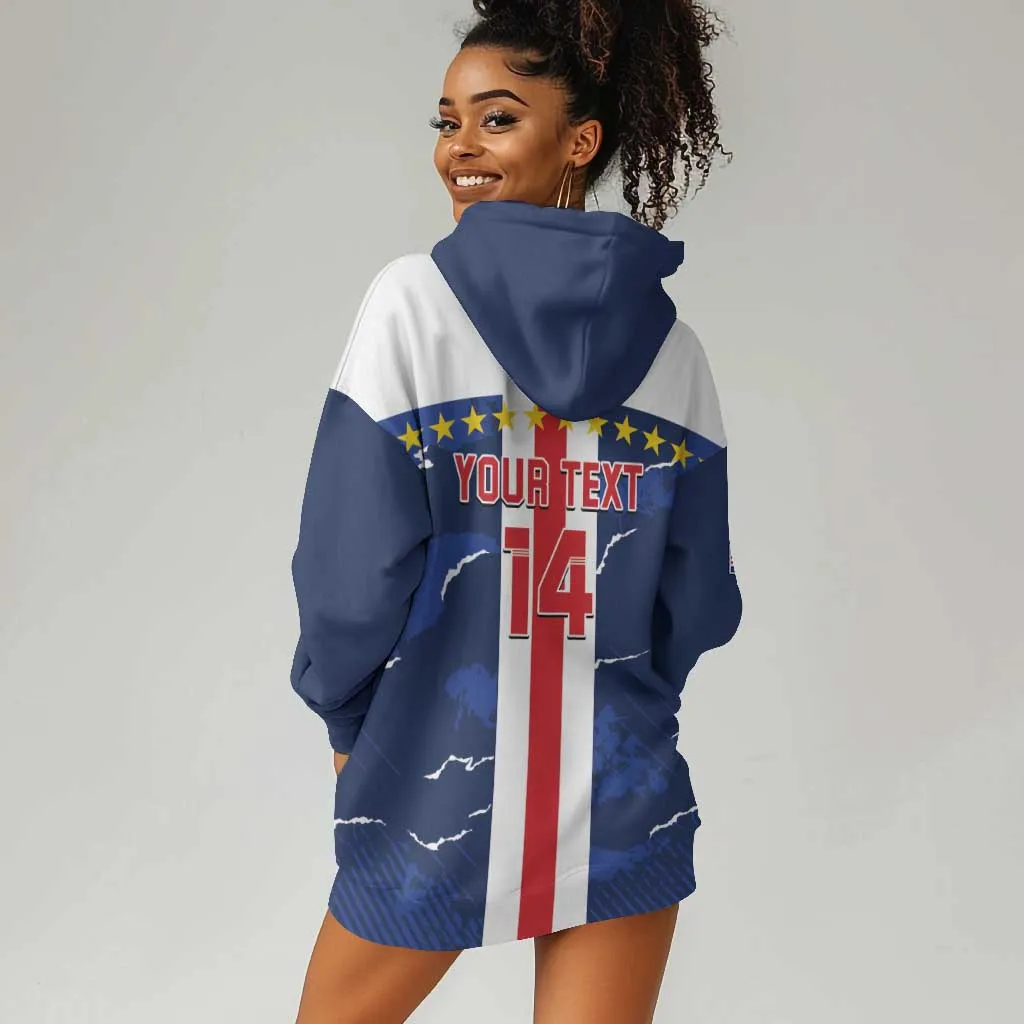 Custom Cape Verde Football Hoodie Dress Blue Sharks Sporty LT14