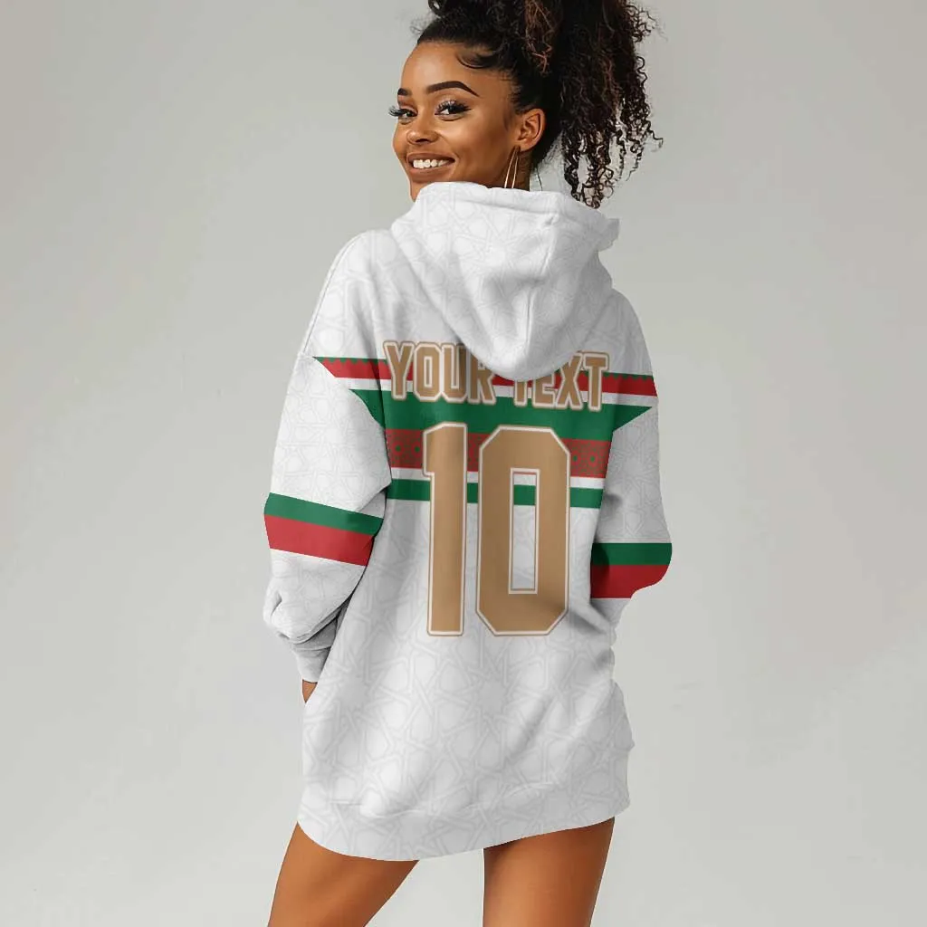 Custom Moroccan Football Hoodie Dress The Hunt of Atlas Lions LT03