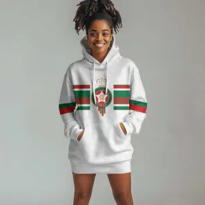 Custom Moroccan Football Hoodie Dress The Hunt of Atlas Lions LT03