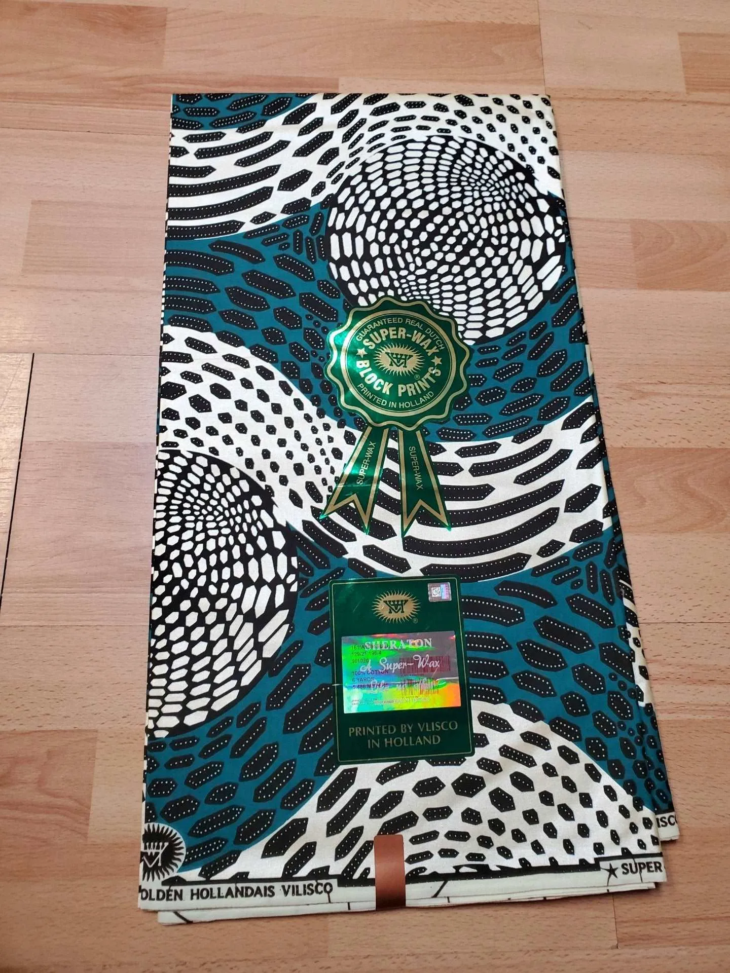 Cyan Colored Afro Caribbean Prints 100% Cotton