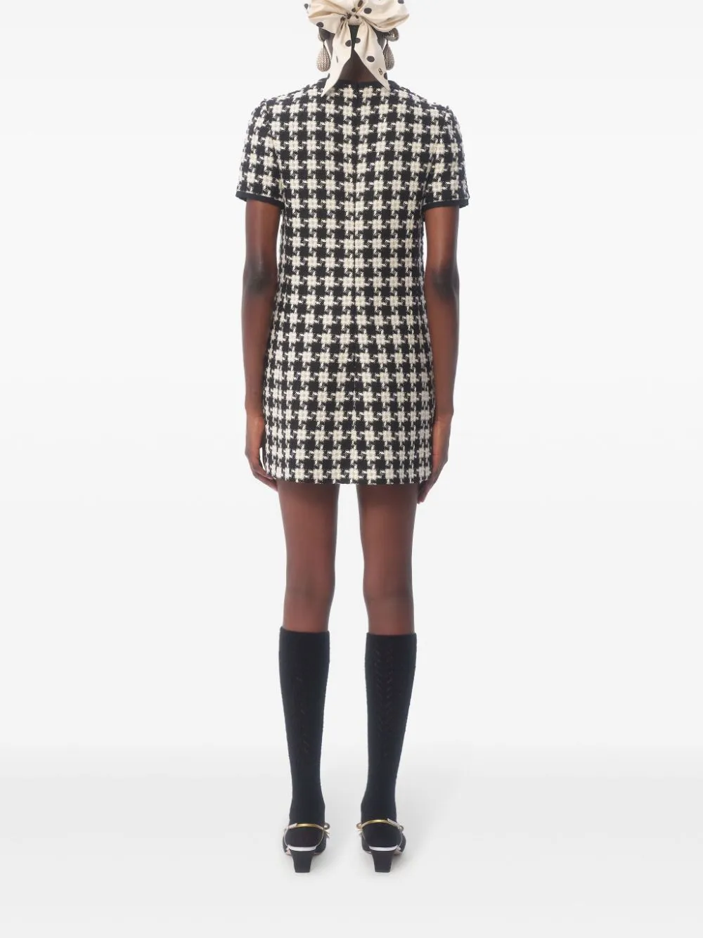 Damier light tweed short dress