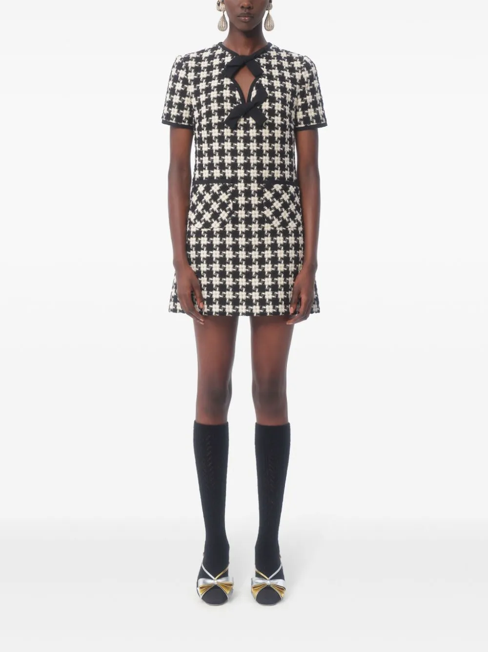 Damier light tweed short dress