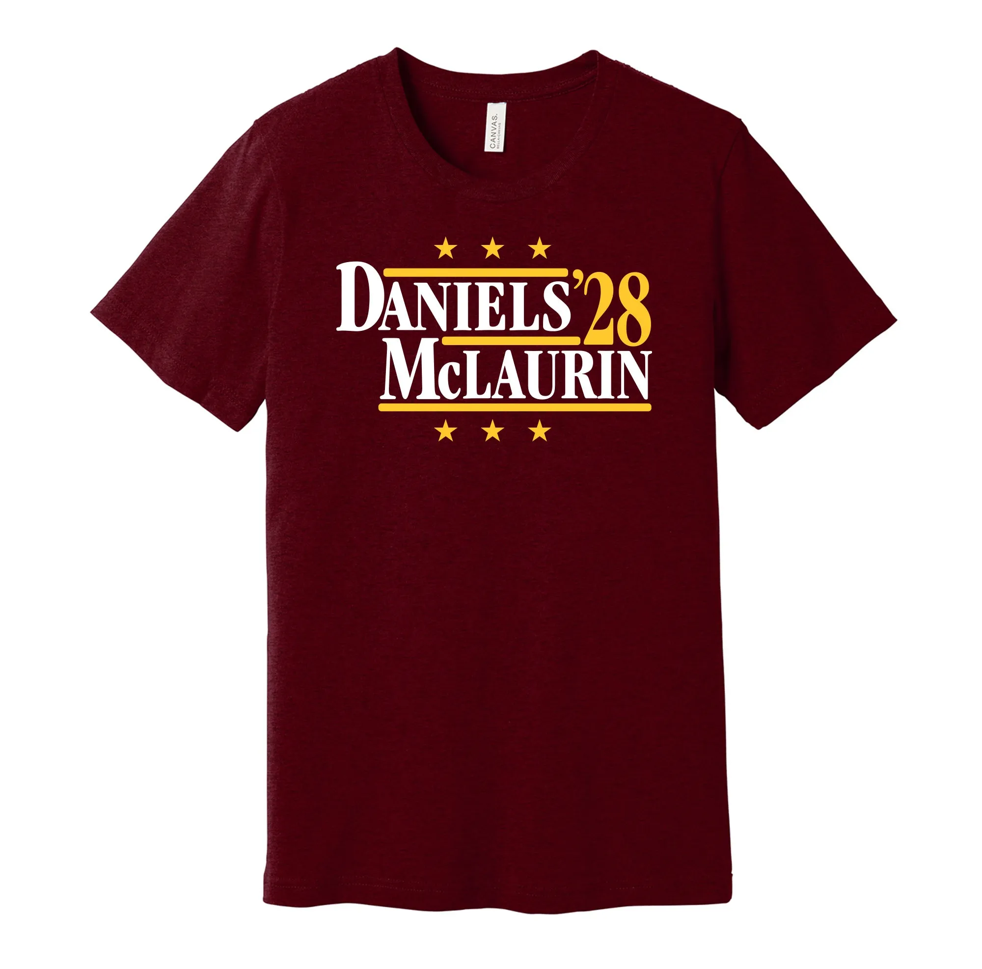 Daniels & McLaurin '28 - Washington Football Legends Political Campaign Parody T-Shirt - Hyper Than Hype Shirts