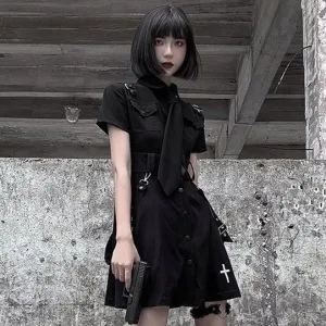 Dark punk  jk dress KF82167