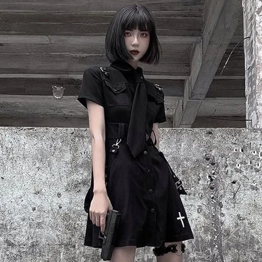 Dark punk  jk dress KF82167