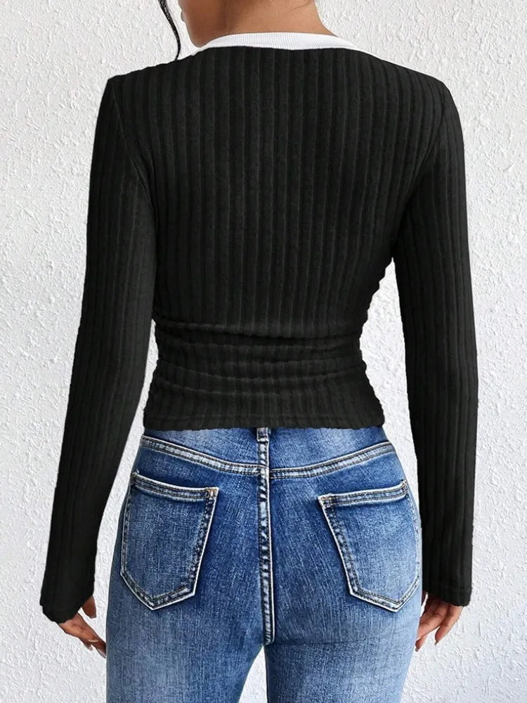 DCRB Ribbed Halter Crop Top