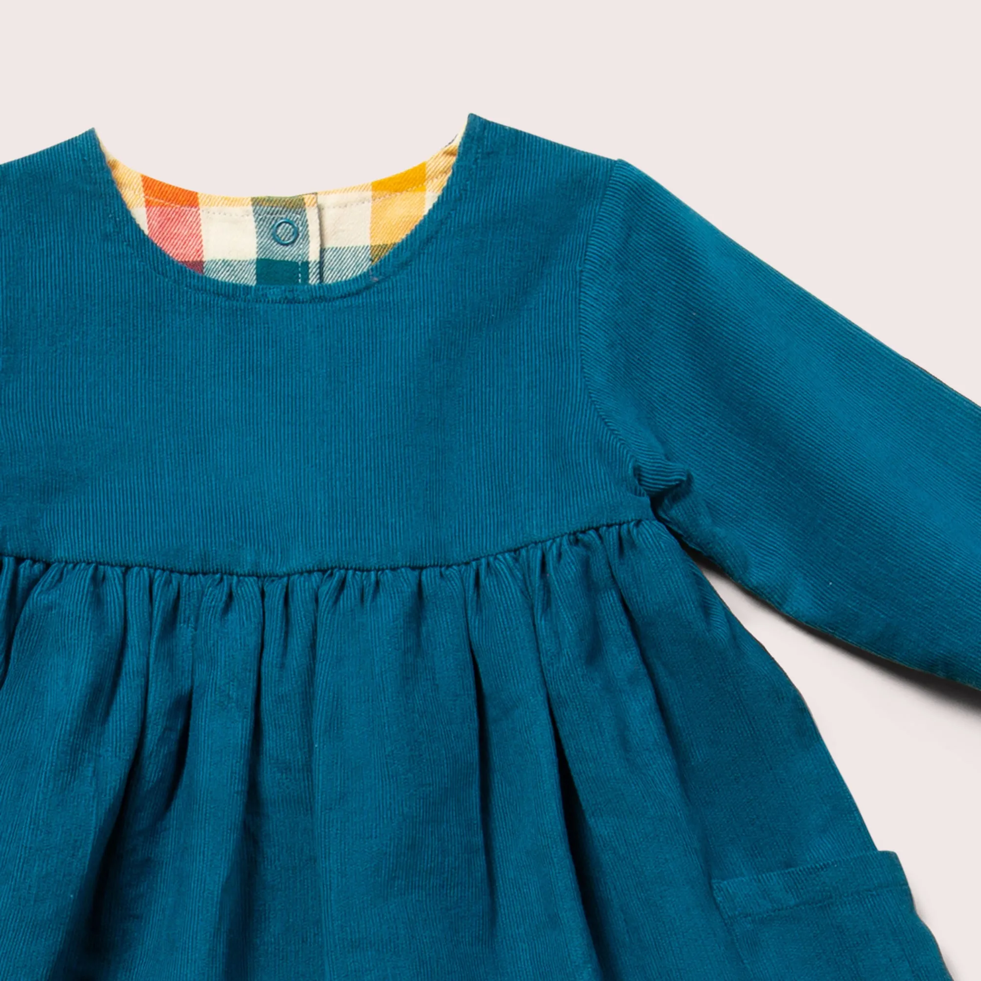 Deep Blue After Day Reversible Corduroy Pocket Dress