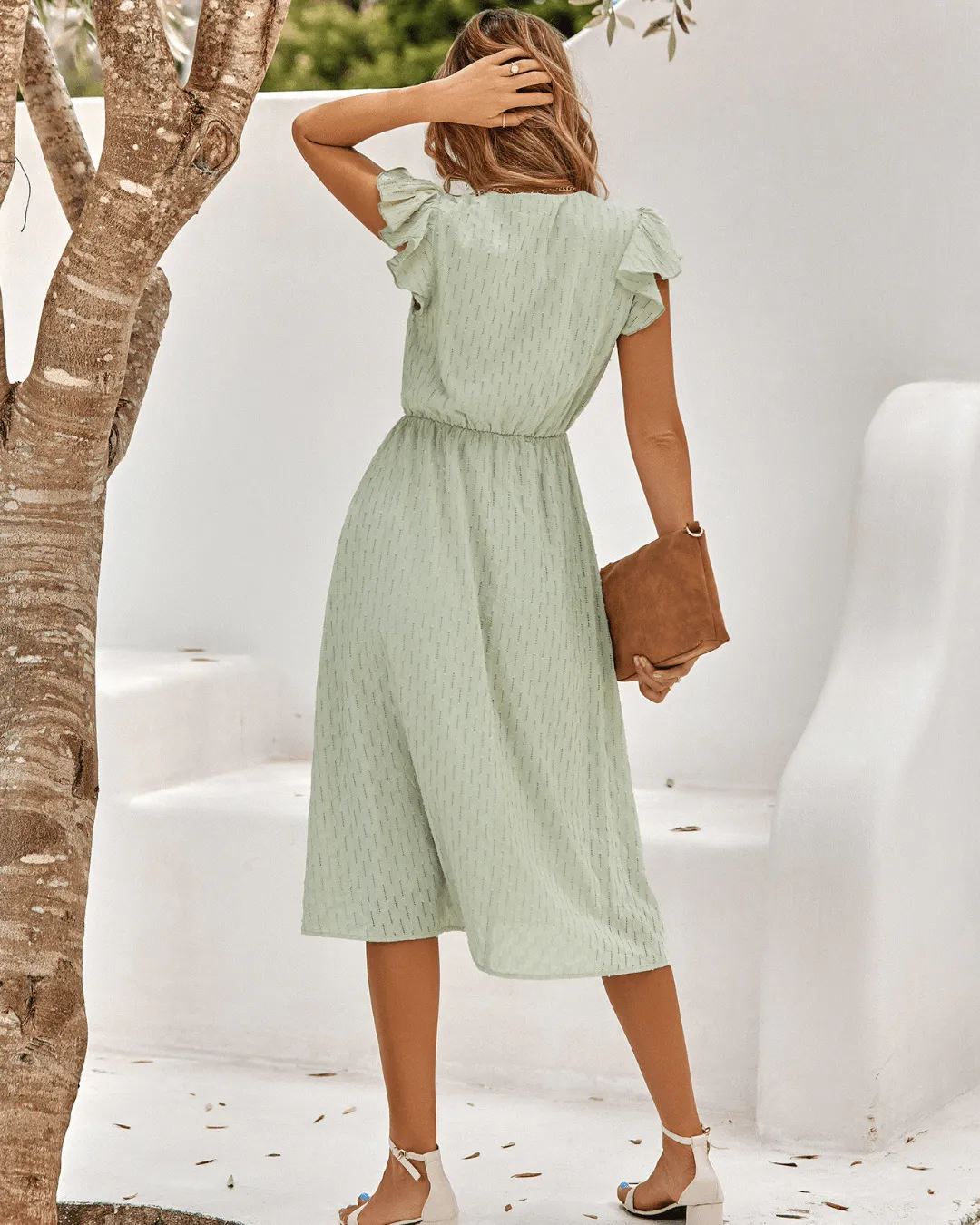 DELPHINE CLASSIC ELEGANT MIDI DRESS