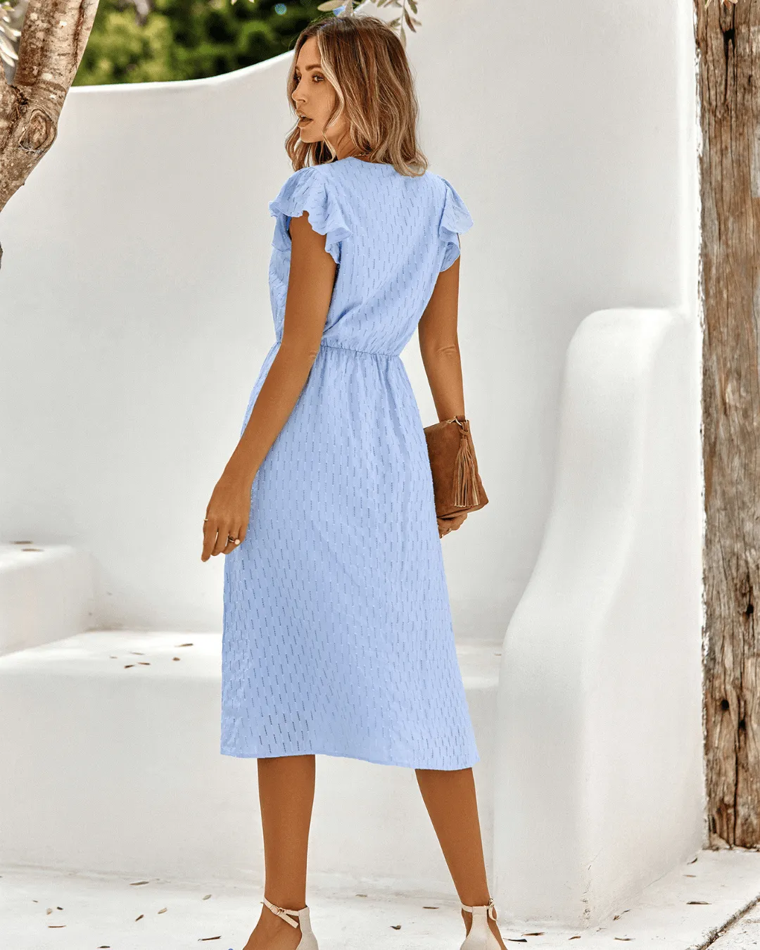 DELPHINE CLASSIC ELEGANT MIDI DRESS