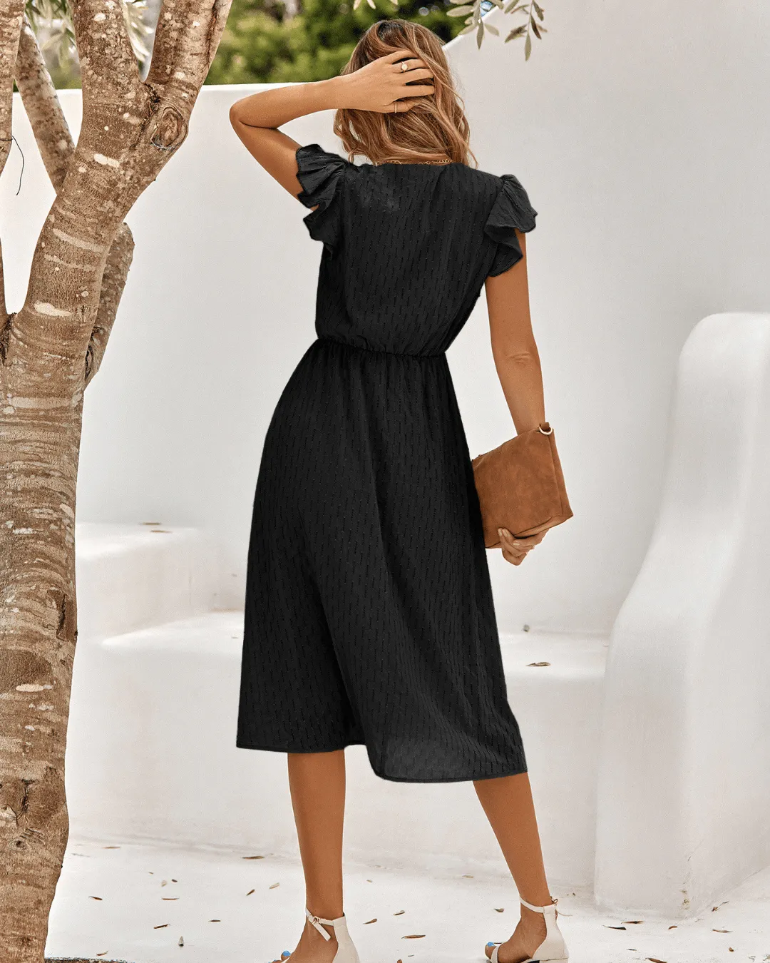DELPHINE CLASSIC ELEGANT MIDI DRESS