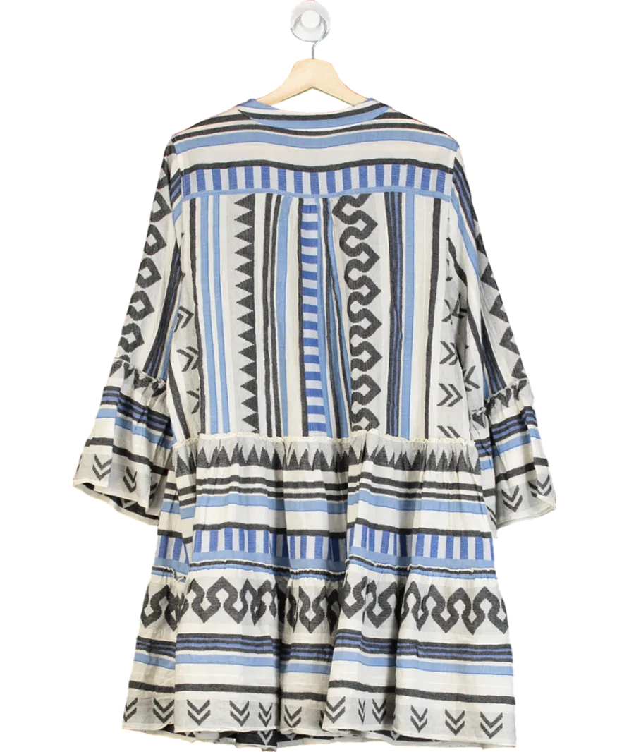 Devotion Twins Blue Ella Abstract Dress UK M