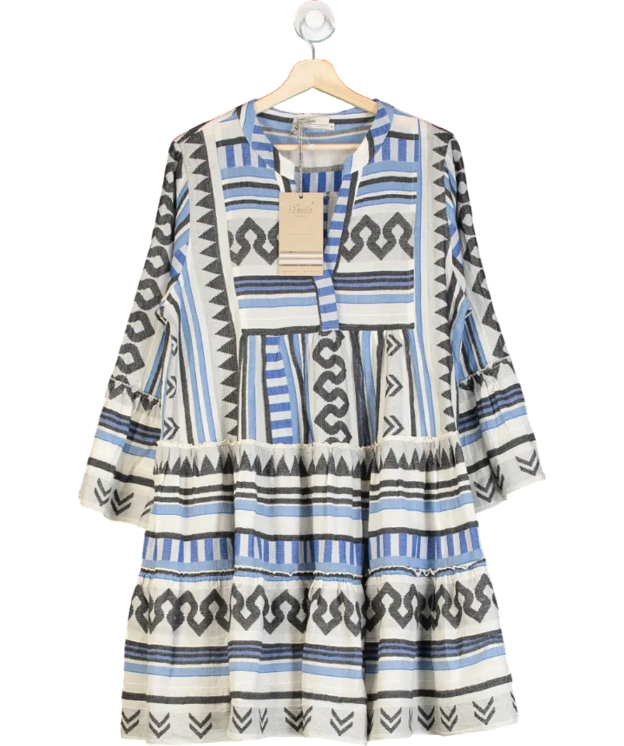 Devotion Twins Blue Ella Abstract Dress UK M