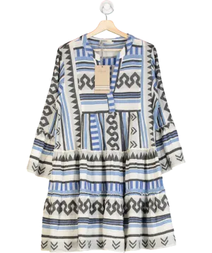 Devotion Twins Blue Ella Abstract Dress UK M
