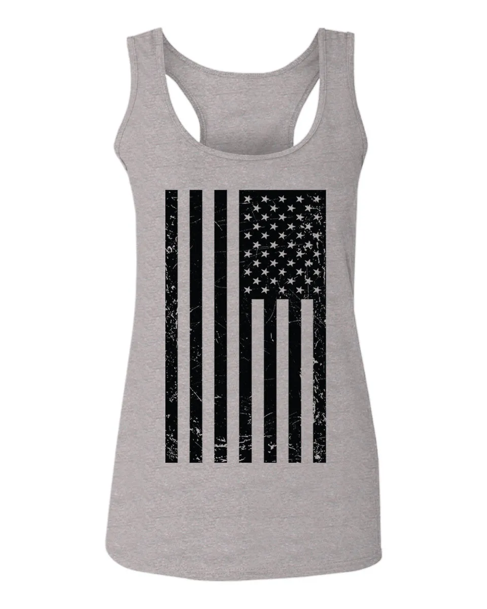 Distressed American USA United States of America Military Marine us Navy Army Big Flag  women's Tank Top sleeveless Racerback