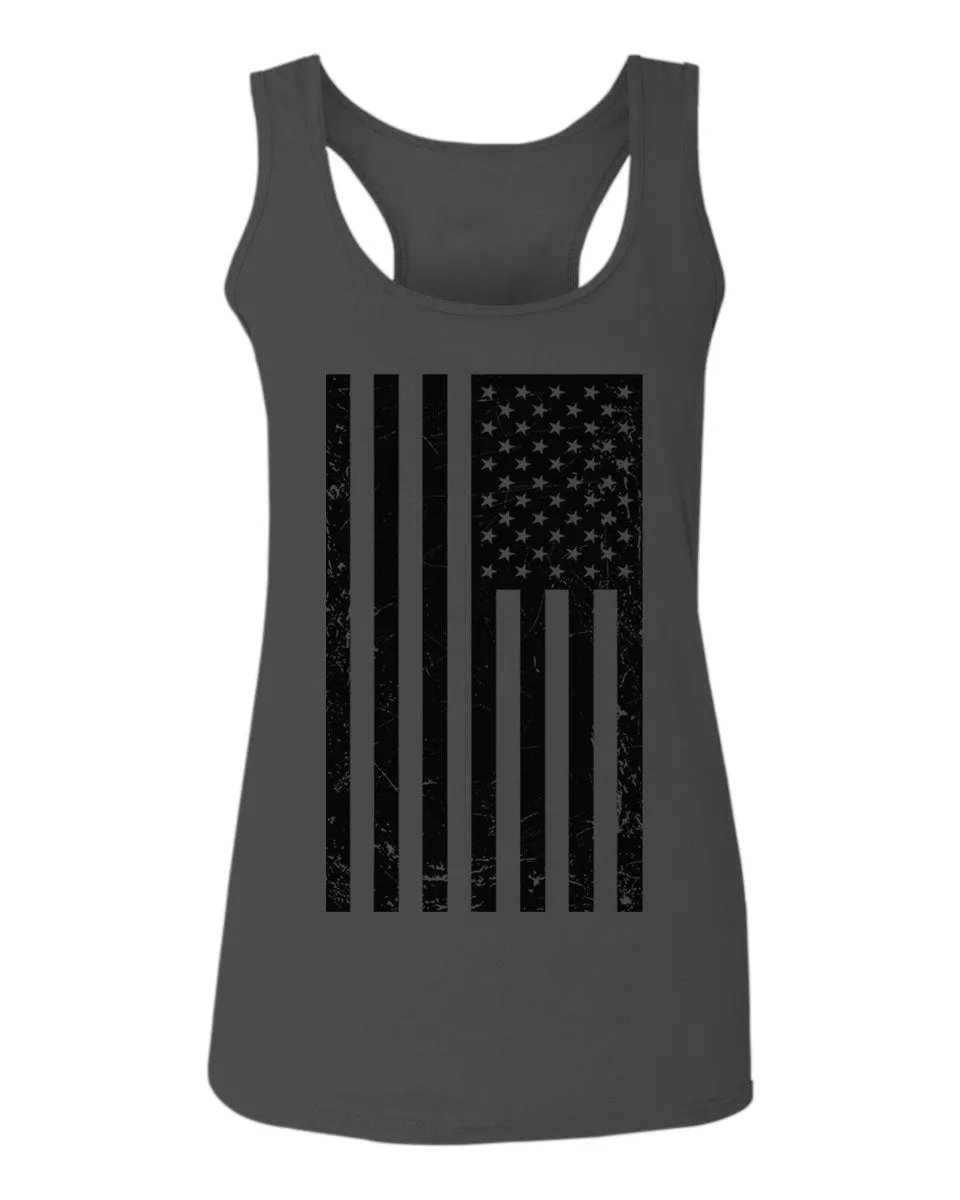 Distressed American USA United States of America Military Marine us Navy Army Big Flag  women's Tank Top sleeveless Racerback