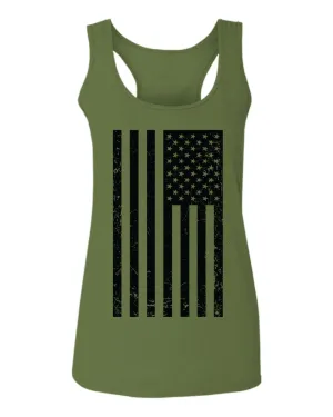 Distressed American USA United States of America Military Marine us Navy Army Big Flag  women's Tank Top sleeveless Racerback
