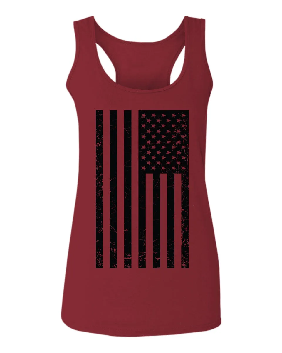 Distressed American USA United States of America Military Marine us Navy Army Big Flag  women's Tank Top sleeveless Racerback