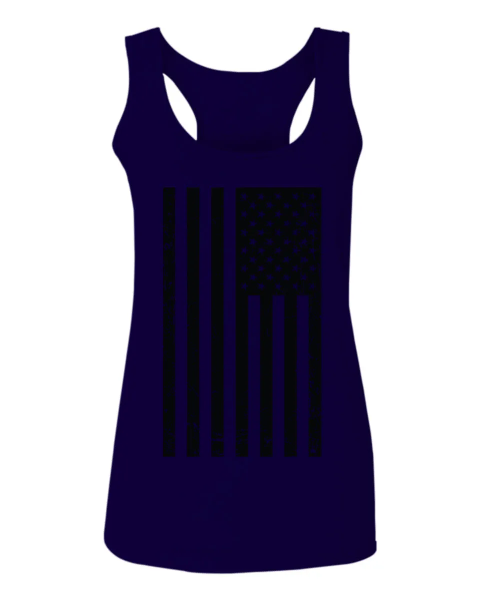 Distressed American USA United States of America Military Marine us Navy Army Big Flag  women's Tank Top sleeveless Racerback