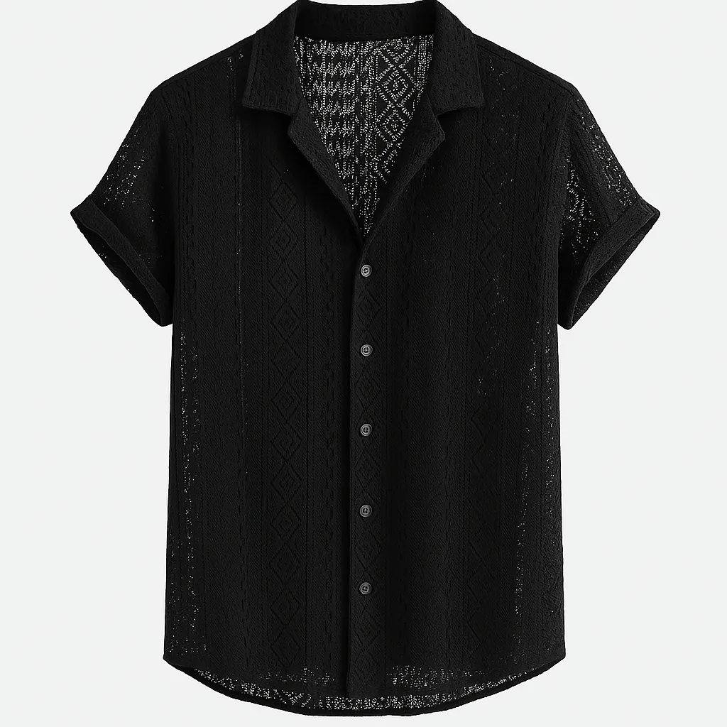 Domoir | Geometry Textured Cuban Shirt