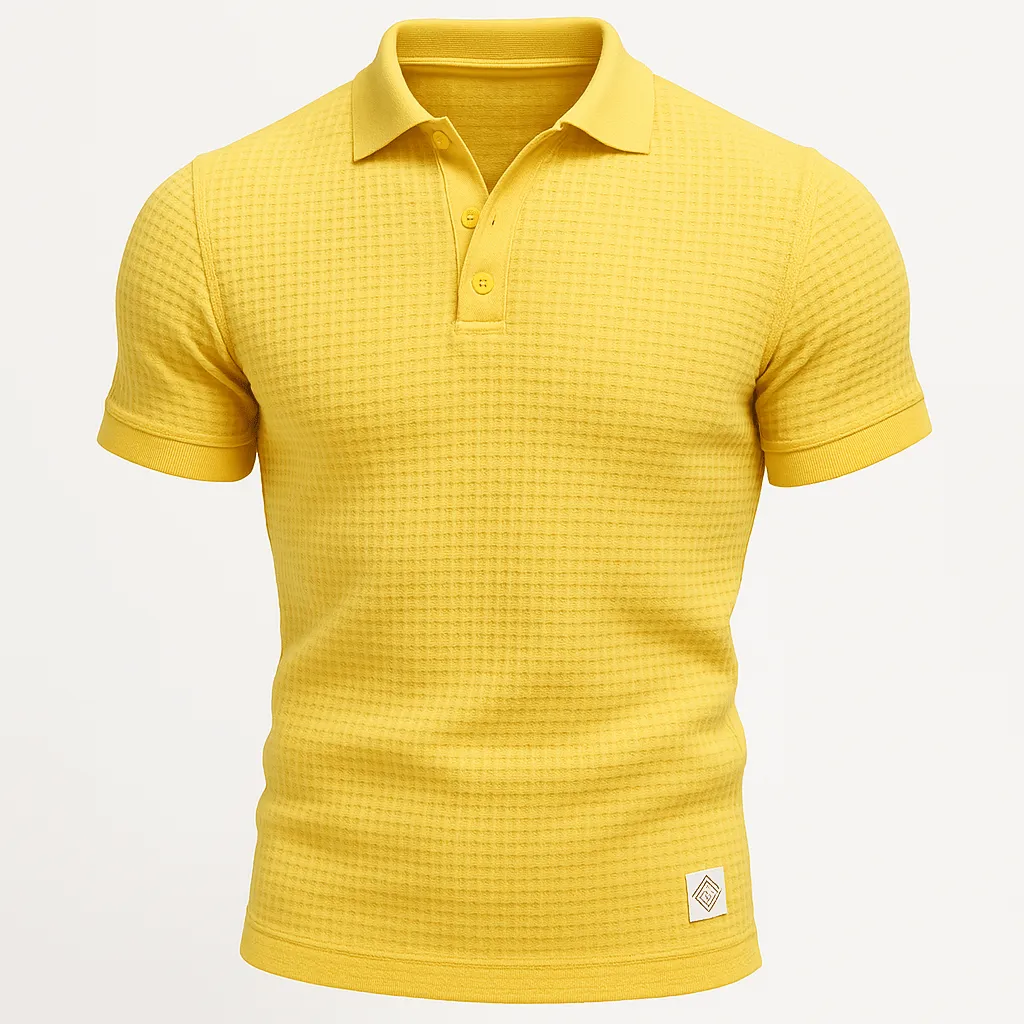 Domoir | Textured Waffle Polo Shirt