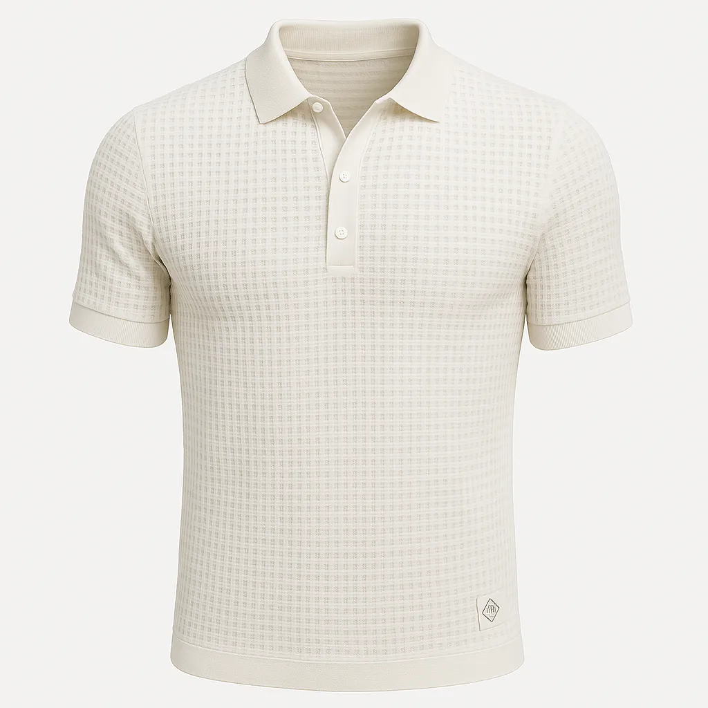 Domoir | Textured Waffle Polo Shirt