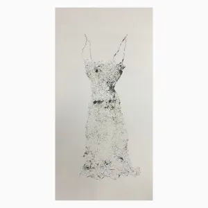 Dress Embossed Print ~ Multi Coloris (Multicolored) Dress Collagraph