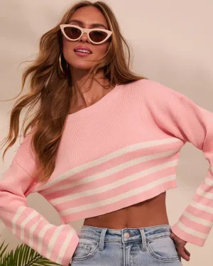 Easy Moment Striped Cropped Sweater