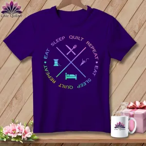 Eat sleep quilt repeat ~ Relaxed Fit Tee