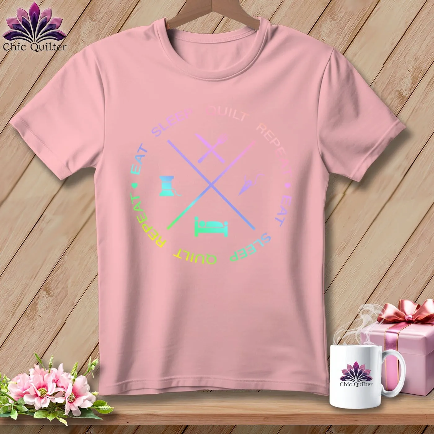 Eat sleep quilt repeat ~ Relaxed Fit Tee