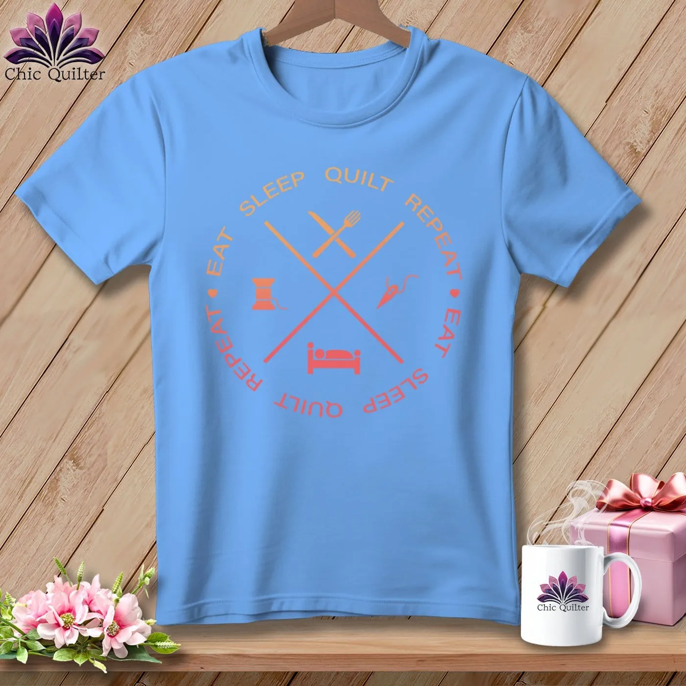 Eat sleep quilt repeat ~ Relaxed Fit Tee