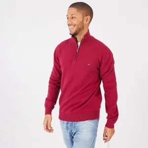 Eden Park Cotton Jersey Knit with Trucker Neck Berry