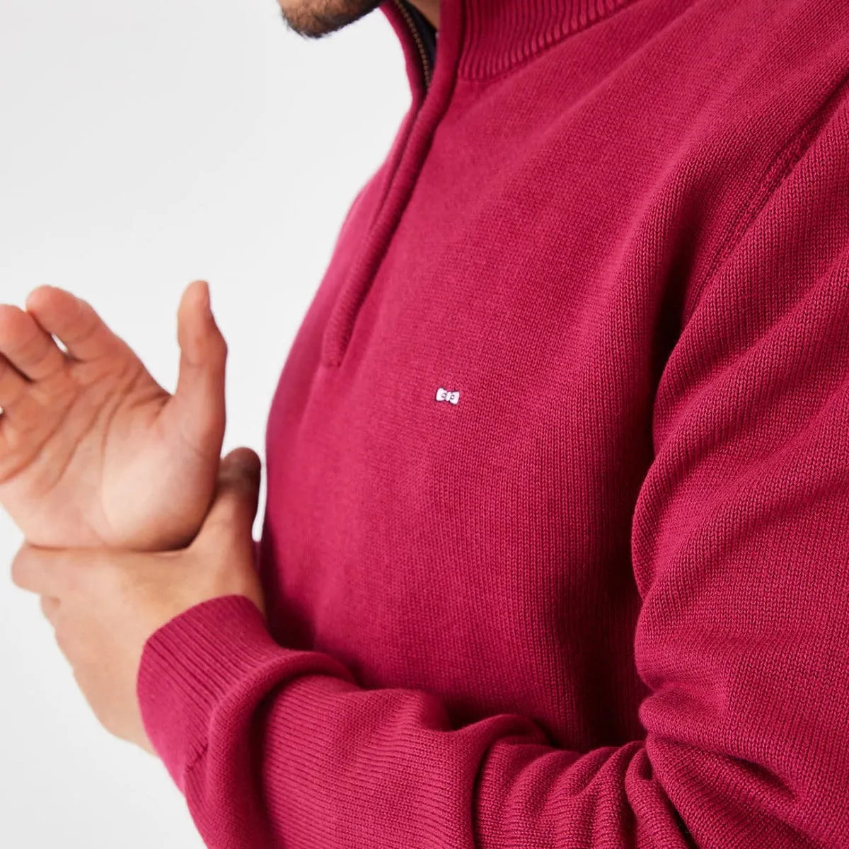 Eden Park Cotton Jersey Knit with Trucker Neck Berry