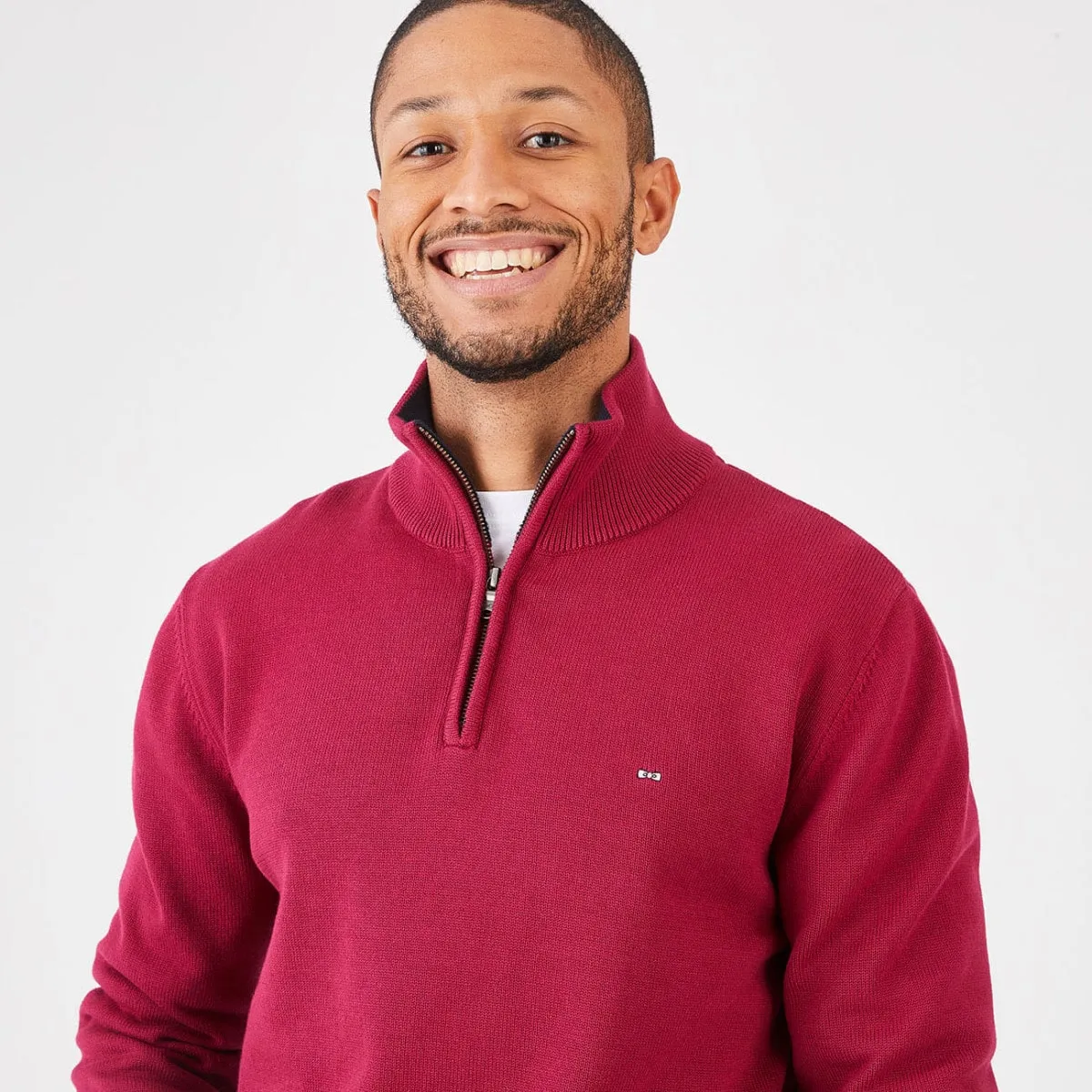 Eden Park Cotton Jersey Knit with Trucker Neck Berry