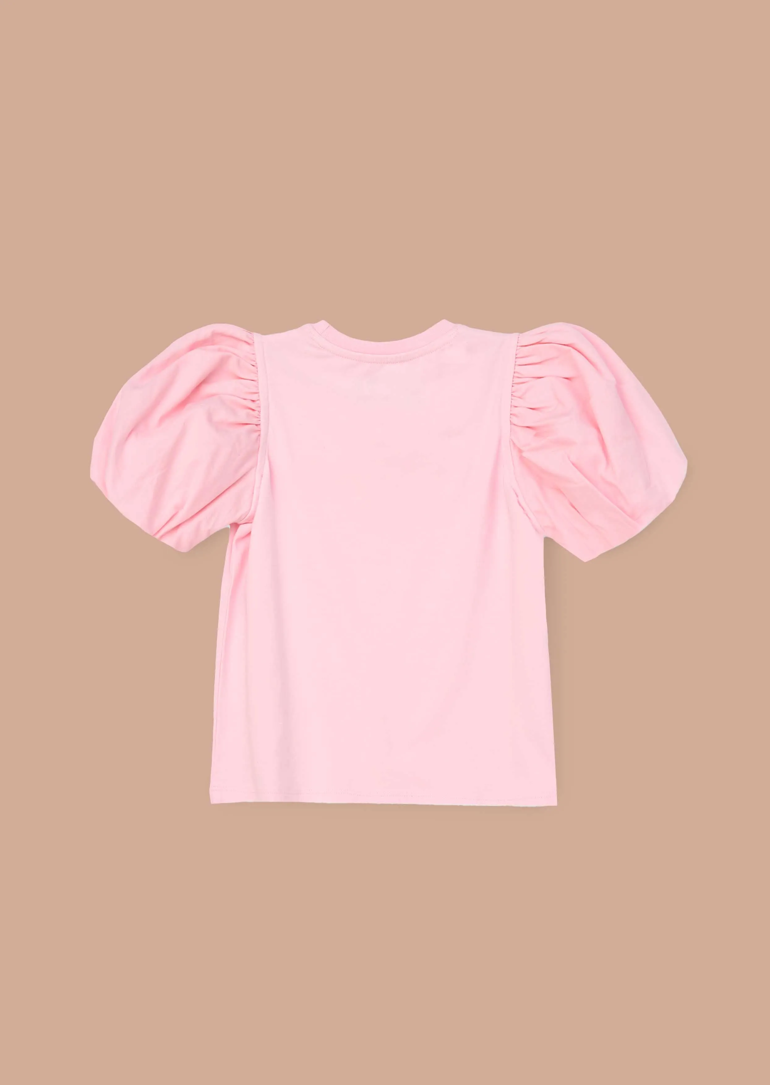 Eleri Pink Bow Puff Sleeve Top