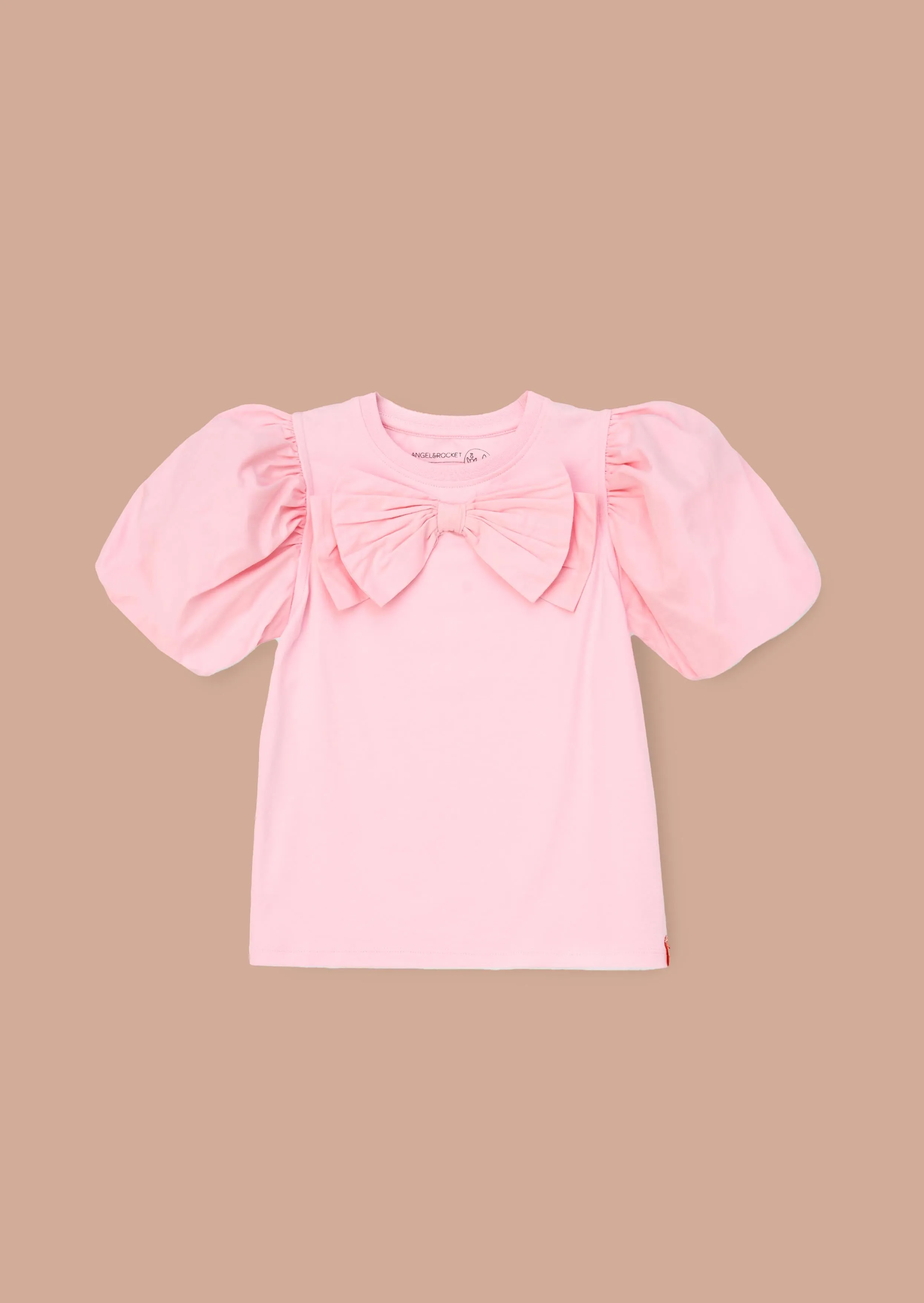 Eleri Pink Bow Puff Sleeve Top
