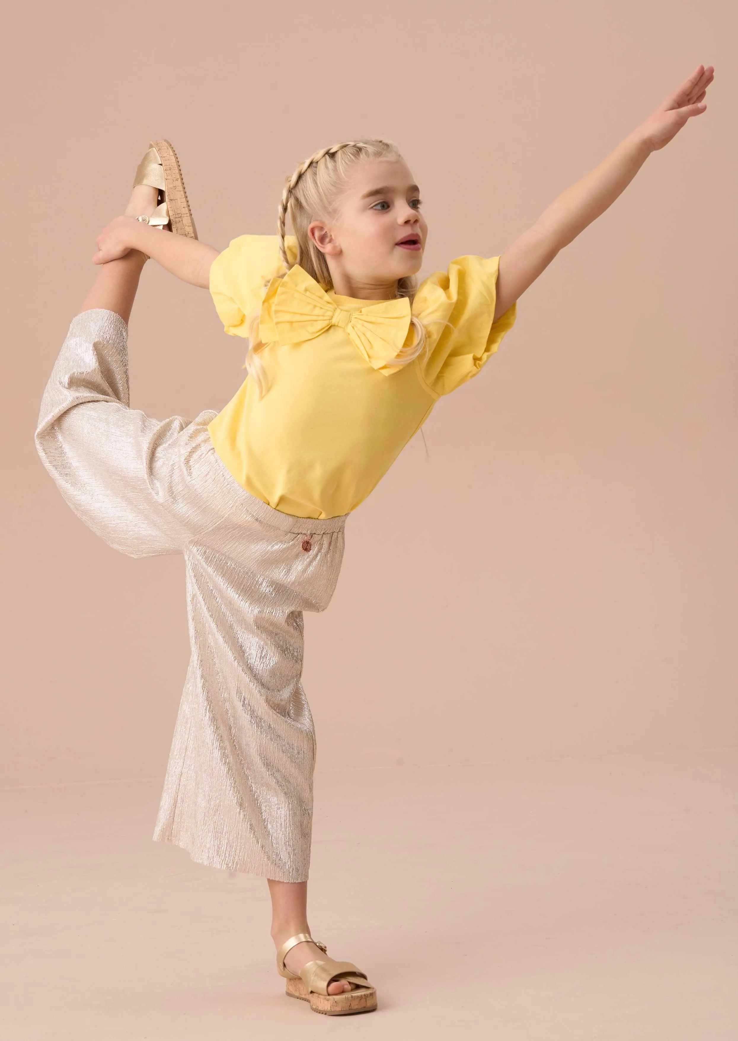 Eleri Yellow Bow Puff Sleeve Top