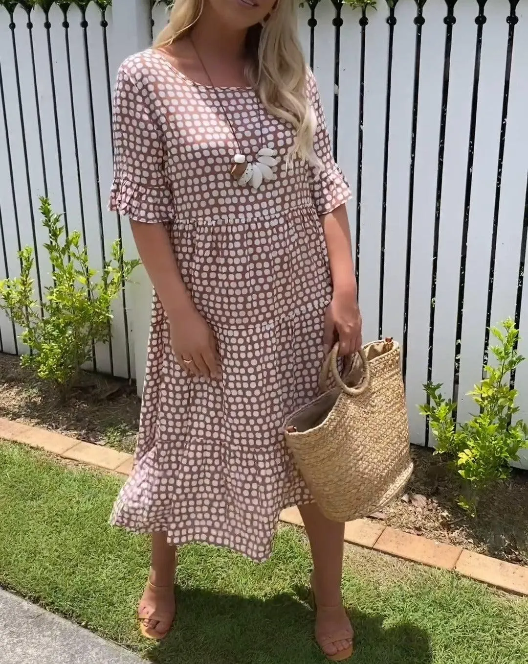 Elevate Your Style with the MICHELLE™ Short-Sleeve Midi Dress