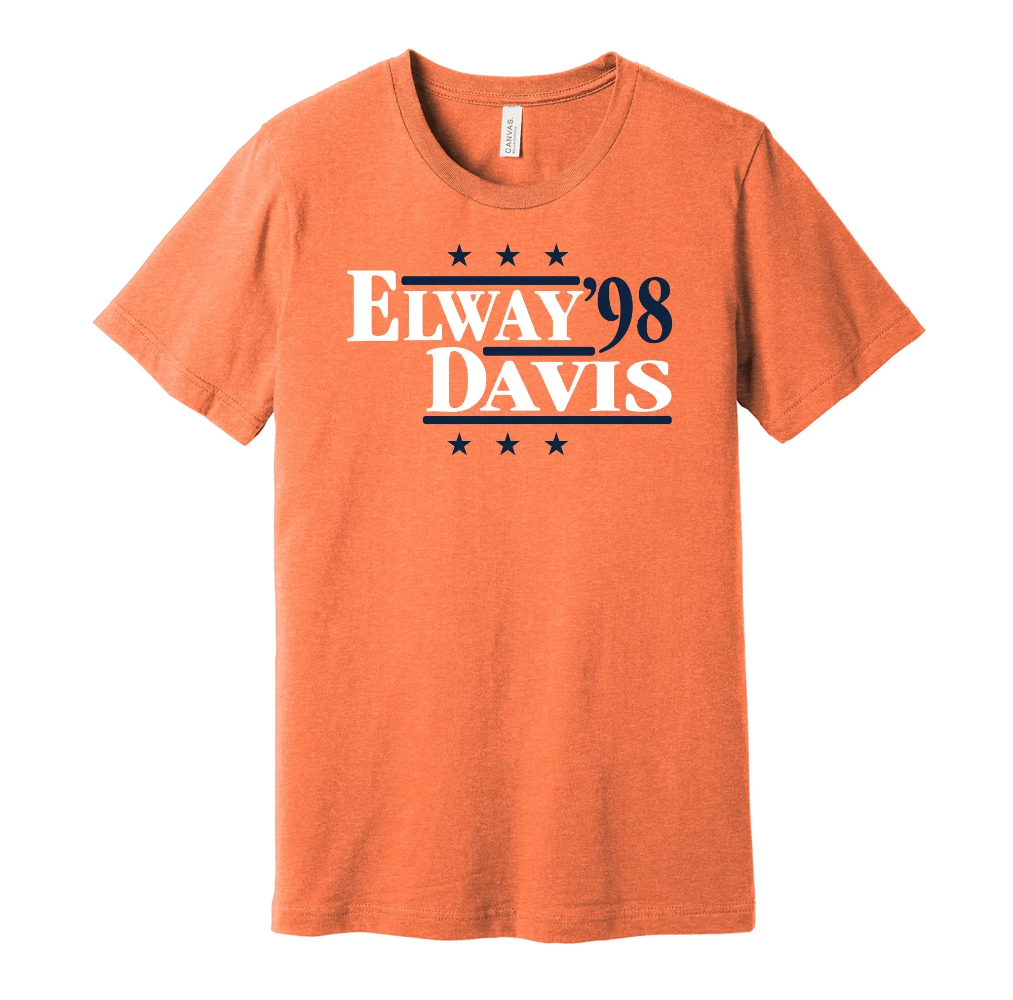 Elway & Davis '98 - Denver Football Legends Political Campaign Parody T-Shirt - Hyper Than Hype Shirts