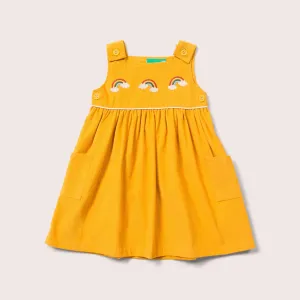Embroidered Rainbow Corduroy Pinny Dress