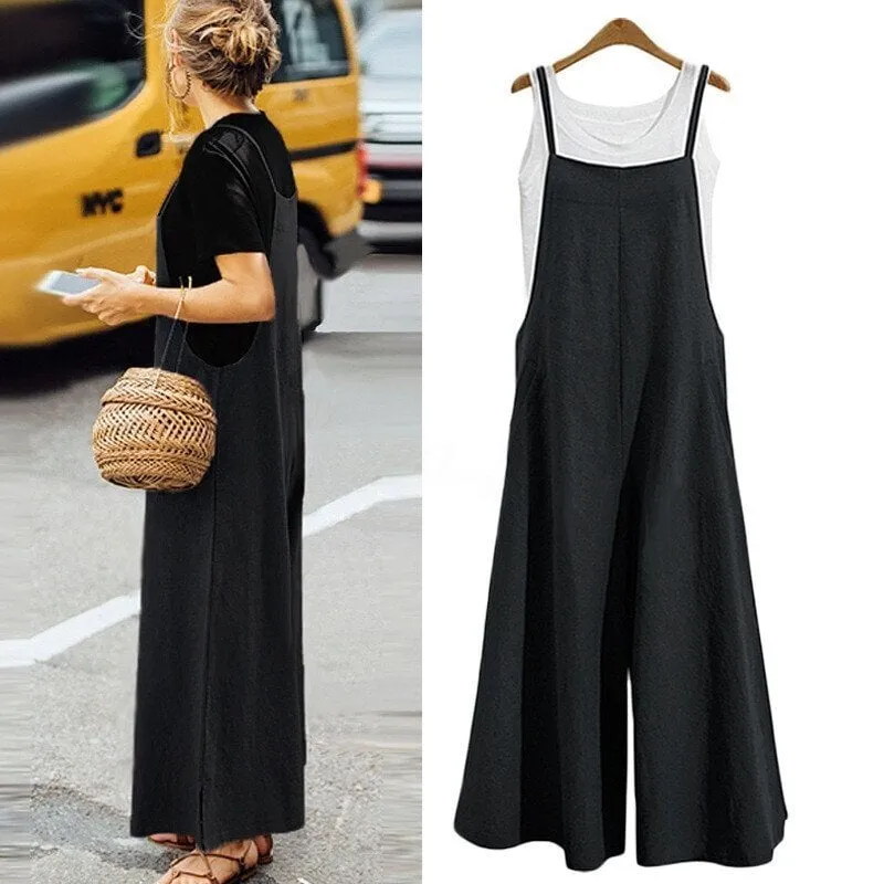Erika® | Oversized casual sleeveless jumpsuit