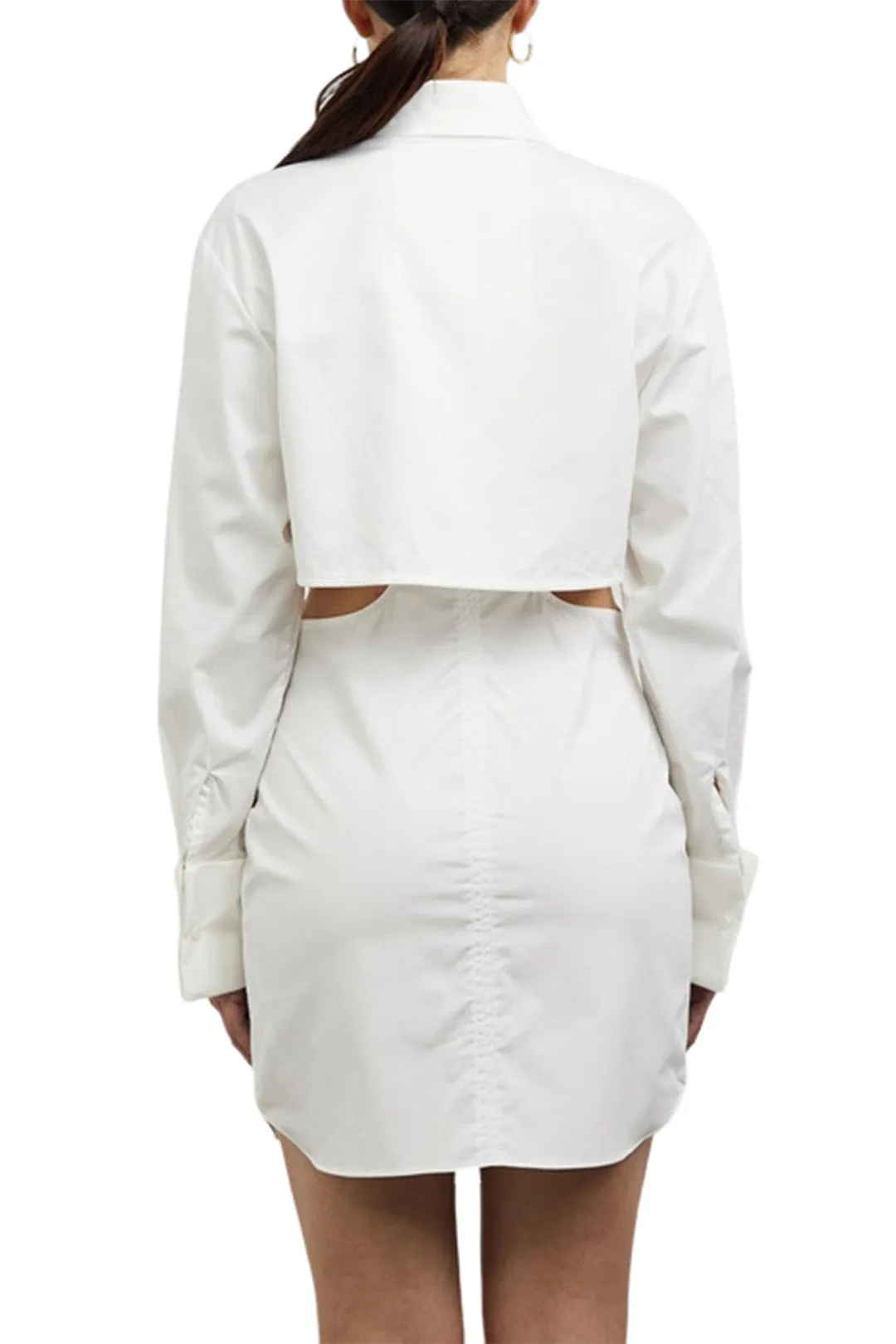 Everett Mini Shirt Dress in White
