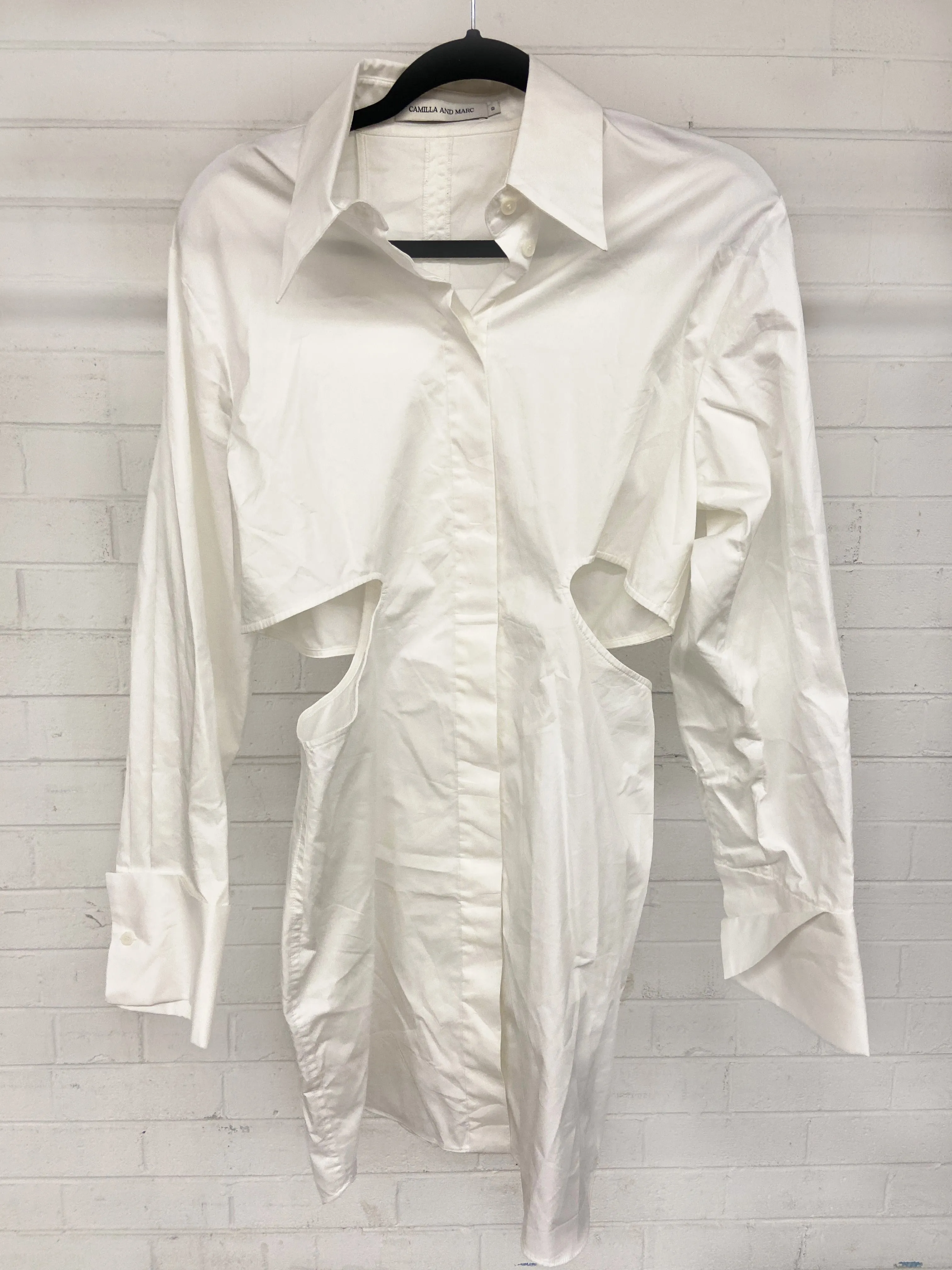 Everett Mini Shirt Dress in White