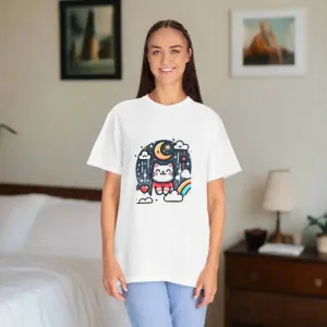 Feline Chic Adorable Cat Unisex Garment Dyed Tee