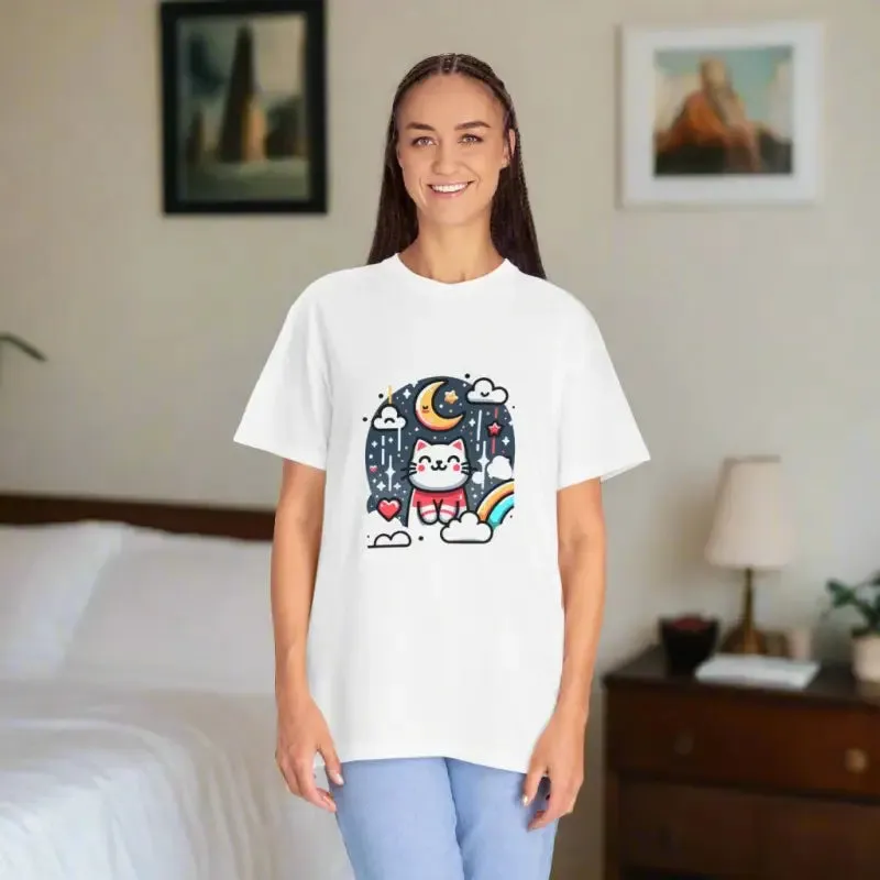 Feline Chic Adorable Cat Unisex Garment Dyed Tee