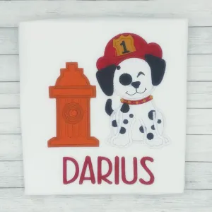 Firefighter Dalmatian - Name Shirt