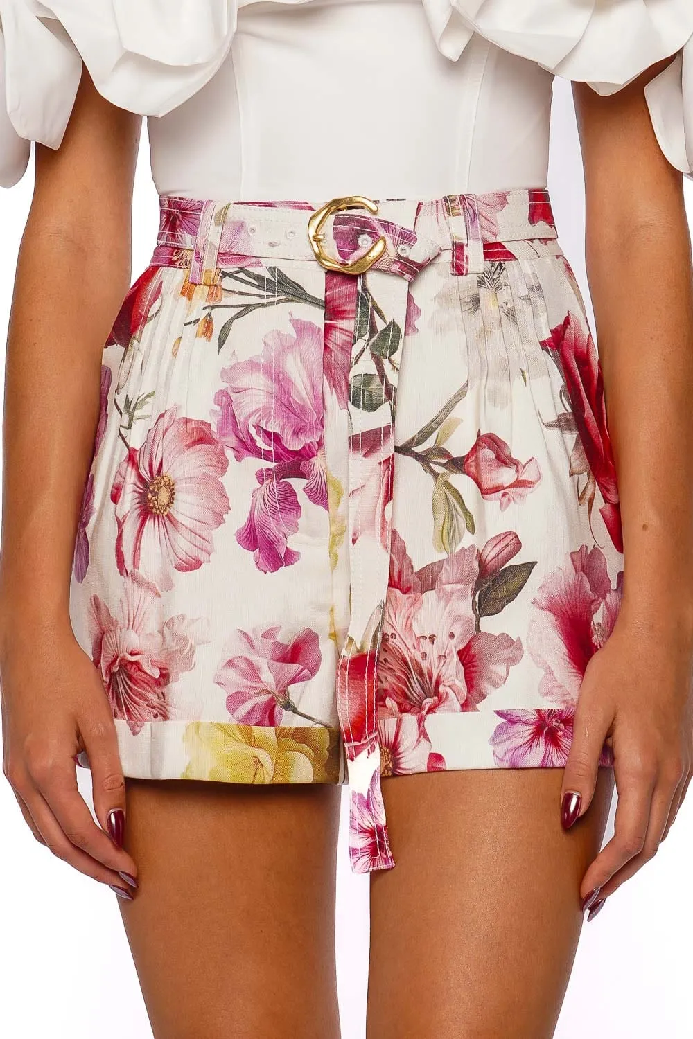 Fleur Collage Floral Belted Short