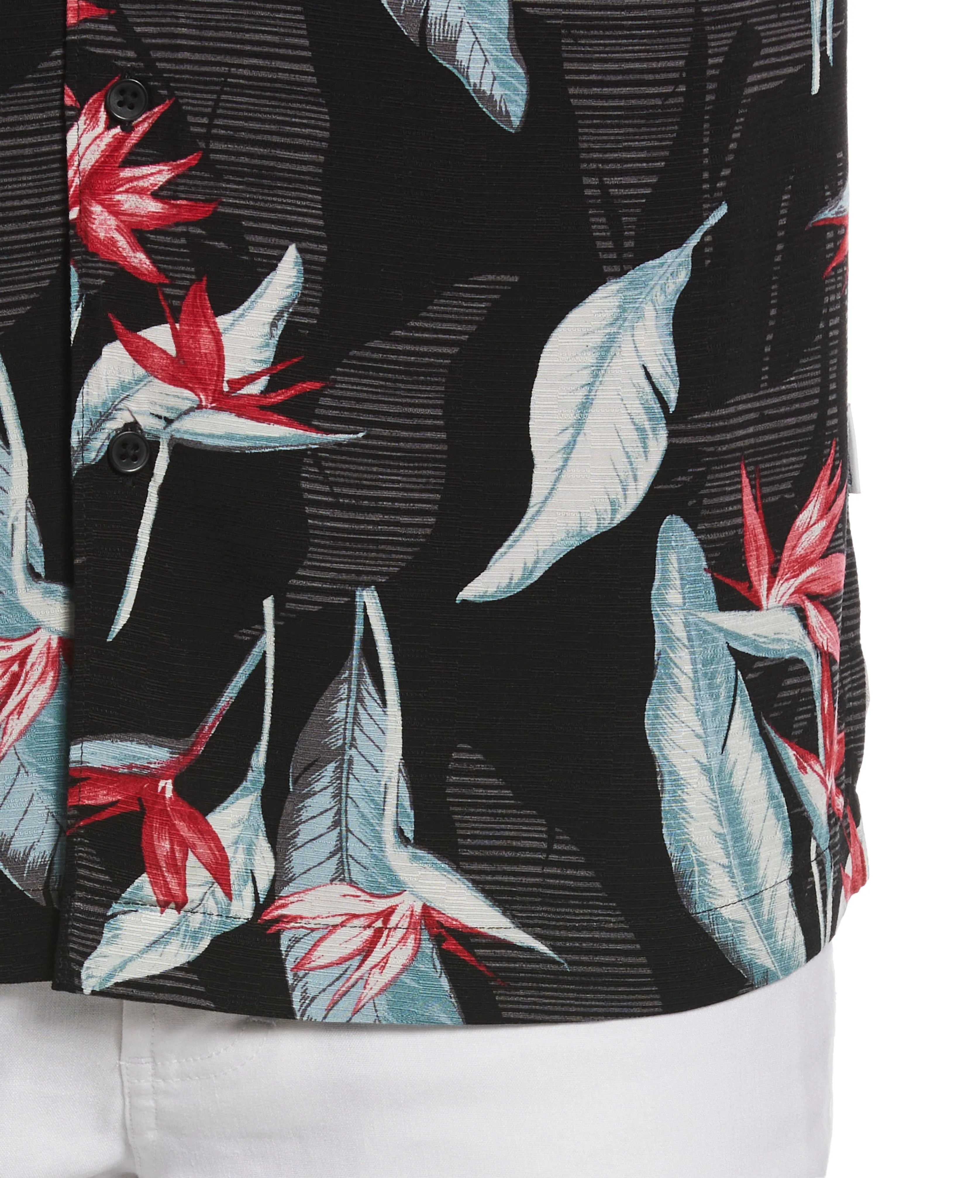 Floral Print Textured Tropical Shirt