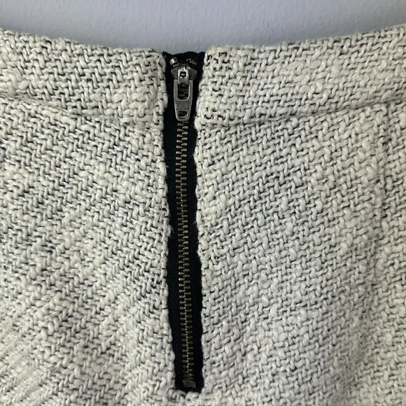 Free People Tweed High Waist Frayed Hem Lined Shorts Size 0 Minimalist Vanilla