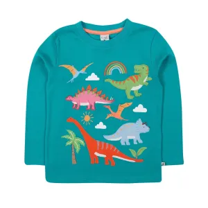 Frugi Adventure Applique T-Shirt 500182S5igdi Dinosaur