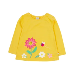 Frugi Carmen Infant T-Shirt Yellow Flower